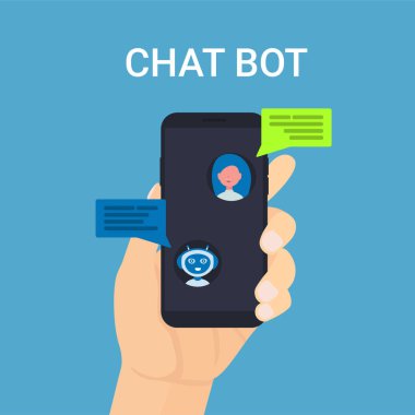 sohbet bot robot mobil adam el insanlar simgeleri