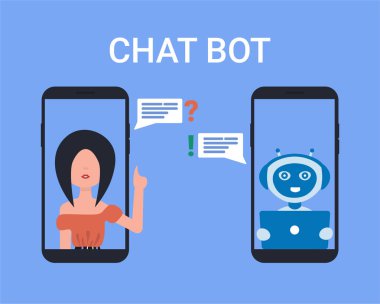 sohbet bot robot insanlar simgeleri telefon