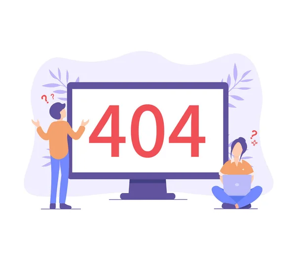 Μικρά άτομα υπολογιστή σφάλμα 404 — Διανυσματικό Αρχείο