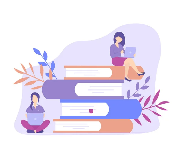 Leer libros en línea — Vector de stock