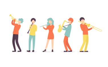 klarnet, saksafon, trompet, flüt, trombon
