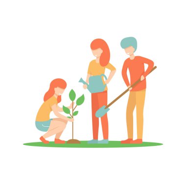 bir ağaç dikmek için, üç kişi