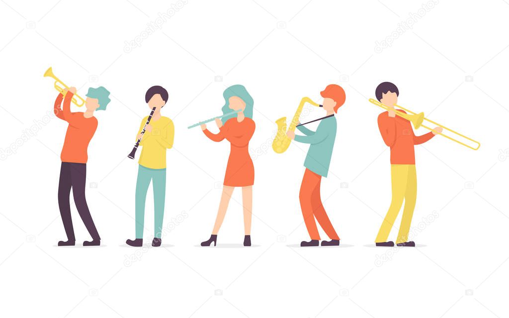 clarinet, saxophone, trumpet, flute, trombone