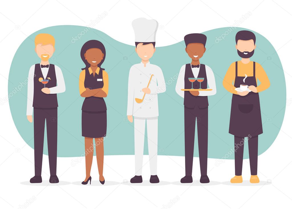 restaurant staff set