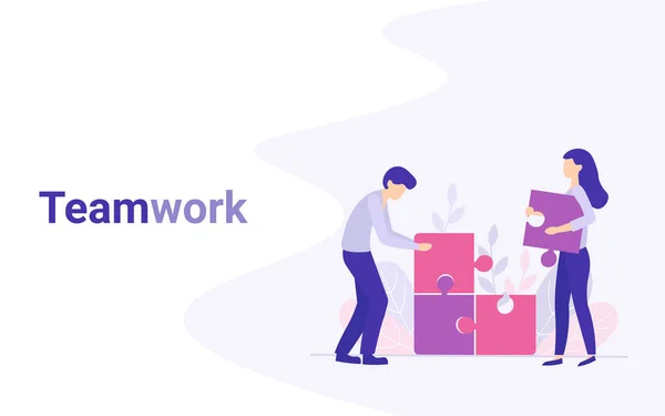 Teamwork-Puzzle — Stockvektor