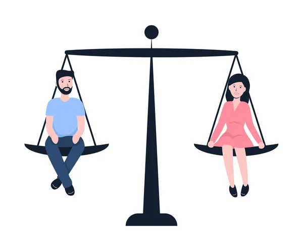Gendergelijkheid man en vrouw — Stockvector