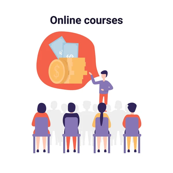 Online cursussen geld — Stockvector