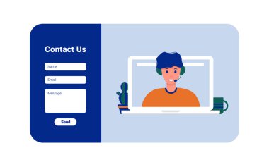 bizimle bağlantı kur web sayfası konsepti adamım