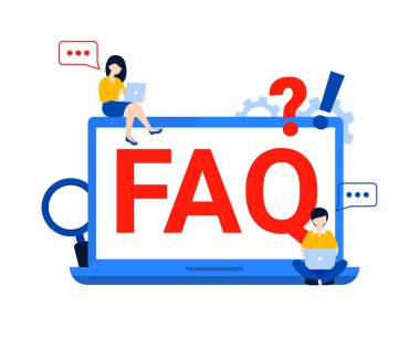 Faq dizüstü bilgisayarı, büyük metin, küçük insanlar