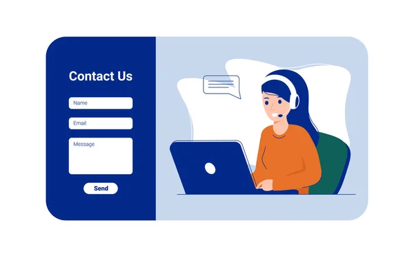 Contact us web page concept — 스톡 벡터