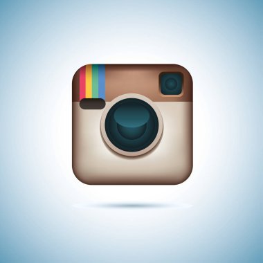 Instagram logo pc ekran kamerada. Instagram - ücretsiz uygulama için bir sosyal ağ fotoğraf.