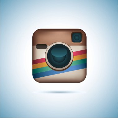 Instagram logo pc ekran kamerada. Instagram - ücretsiz uygulama için bir sosyal ağ fotoğraf.