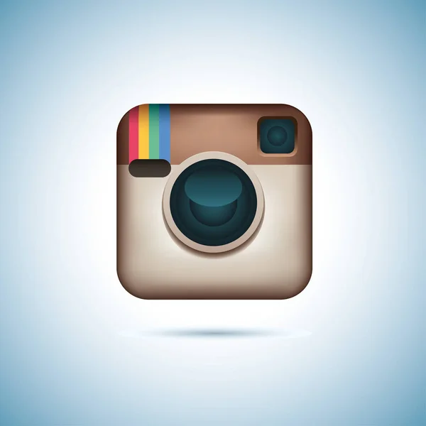 Камера логотипа Instagram на экране компьютера. Instagram - бесплатное приложение для обмена фотографиями в социальной сети . — стоковый вектор