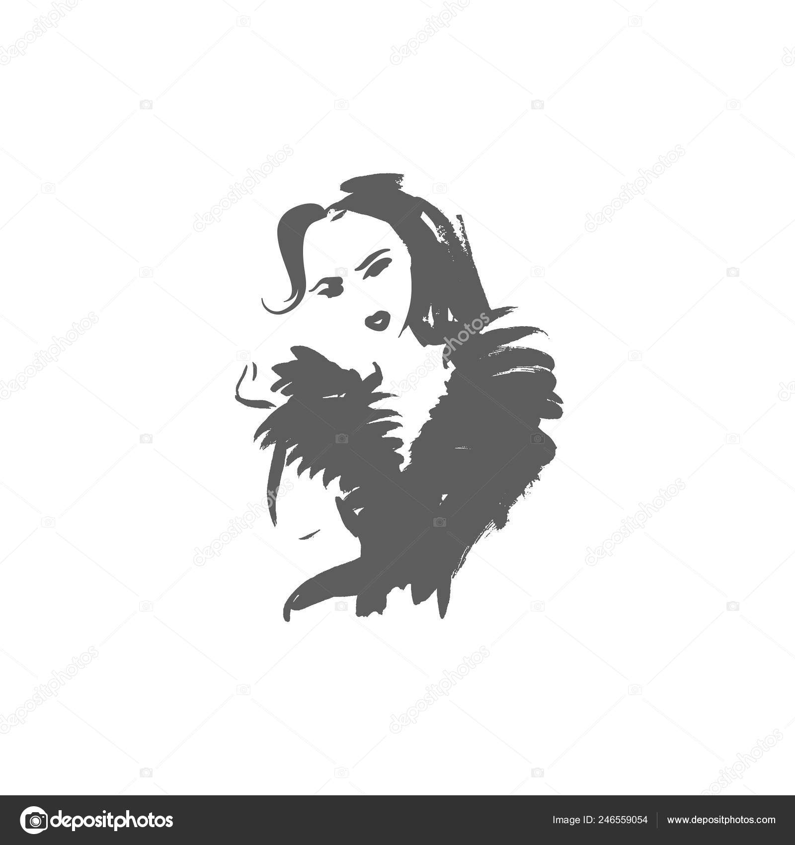 Vector Girl Elegant Lady Fashionable Women Trendy Design In Sketch Style Hand Drawn Girl In Winter Clothes Fashion Illustration Beautiful Girl In Fur Coat Stock Vector C Arthadesignstudio 246559054