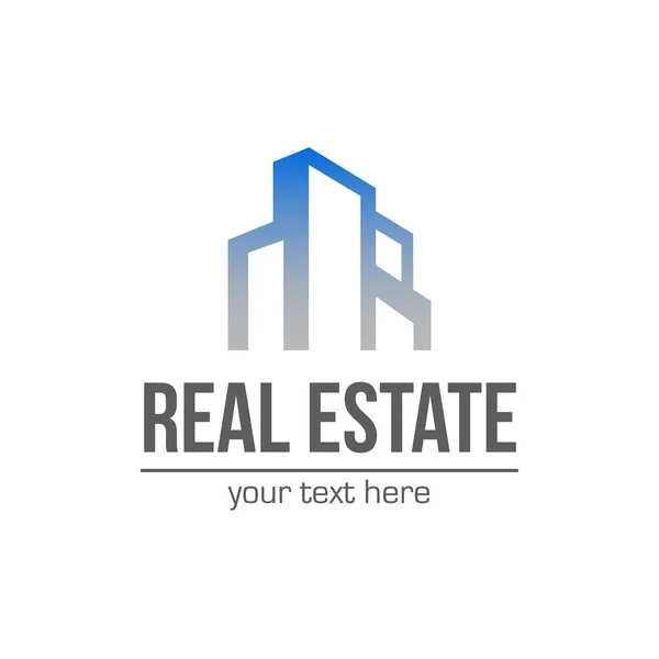 Logo modelo imobiliário. Design de estilo limpo, moderno e elegante — Vetor de Stock