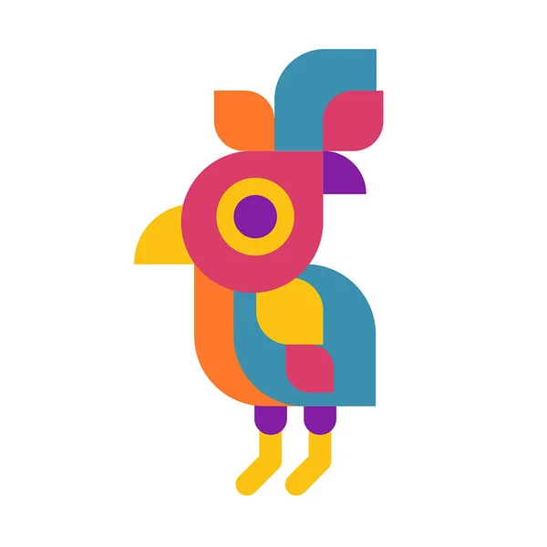Conceito de ilustração vetorial do logotipo do pássaro papagaio. Ícone colorido no fundo branco — Vetor de Stock