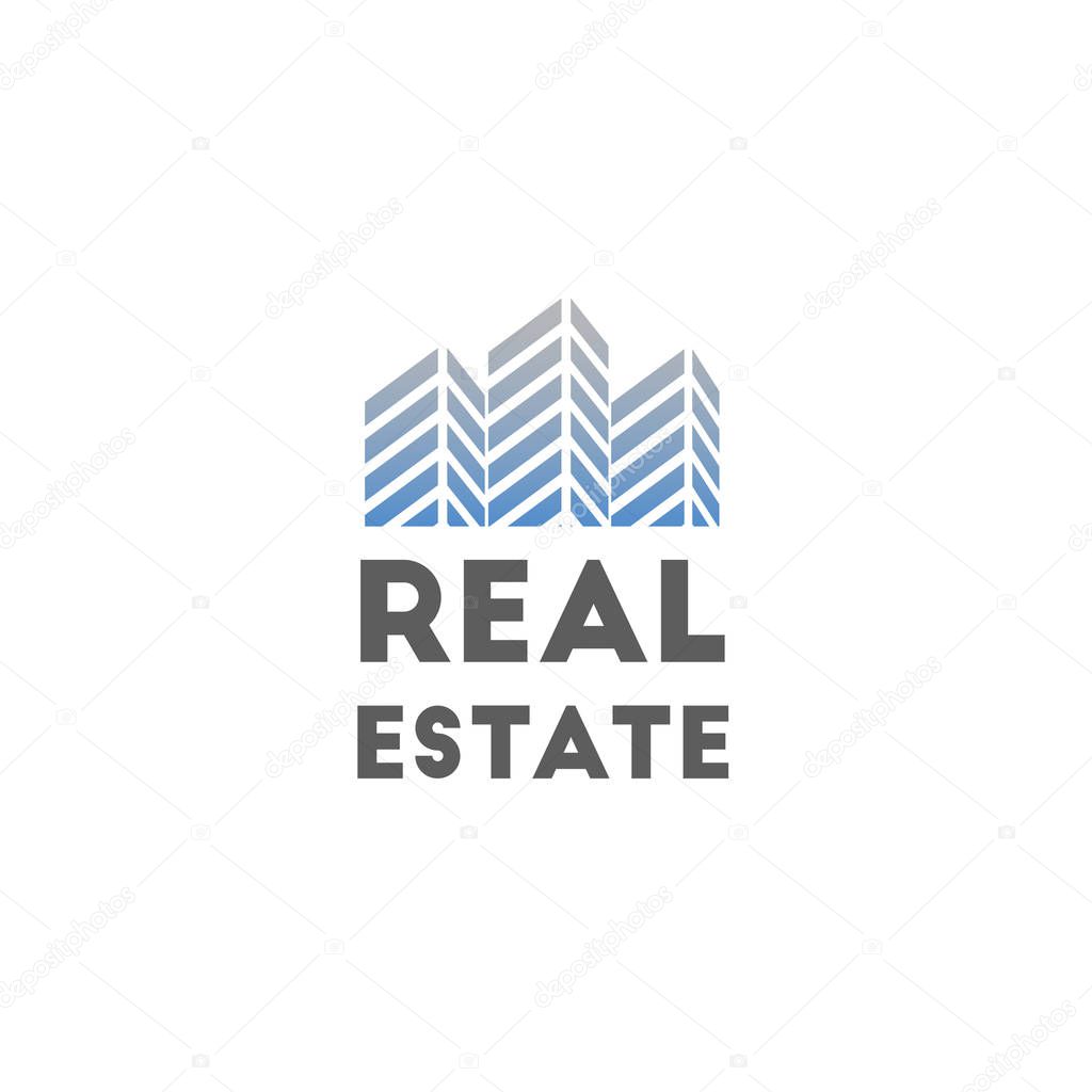 Logo template real estate. Clean, modern and elegant style design isolated on white background
