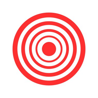 Okçuluk hedef beyaz zemin üzerine kırmızı vektör çizim