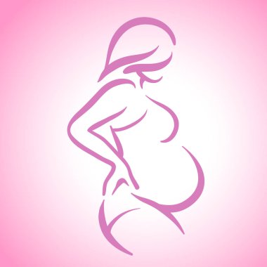 hamile kadınlar vektör simgesi ve şablon illüstrasyon mavi