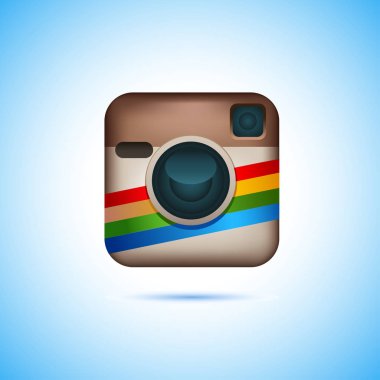 Instagram logo pc ekran kamerada. Instagram - ücretsiz uygulama için bir sosyal ağ fotoğraf.