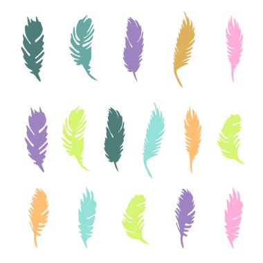 El çizilmiş kroki beyaz arka plan üzerinde soyut tüy illüstrasyon vektör