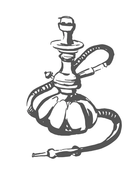 Vector Hand drawn sketch of hookah illustration on white background — Stock Vector