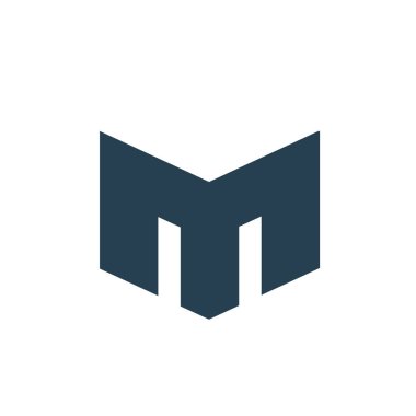 M harfi logo simge vektör illüstrasyon kavramı. Beyaz arka plan üzerinde renkli