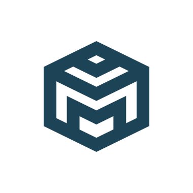 M harfi logo simge vektör illüstrasyon kavramı. Beyaz arka plan üzerinde renkli