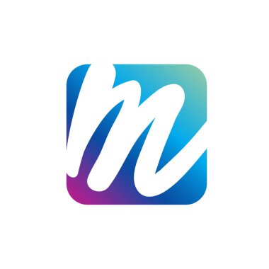 M harfi logo simge vektör illüstrasyon kavramı. Beyaz arka plan üzerinde renkli