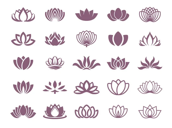 Vector illustratie concept van een lotus logo. Pictogram op de achtergrond kleur — Stockvector