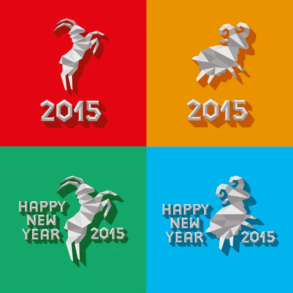 Bélier polygonal doré mouton symbole de l'année illustration — Image vectorielle
