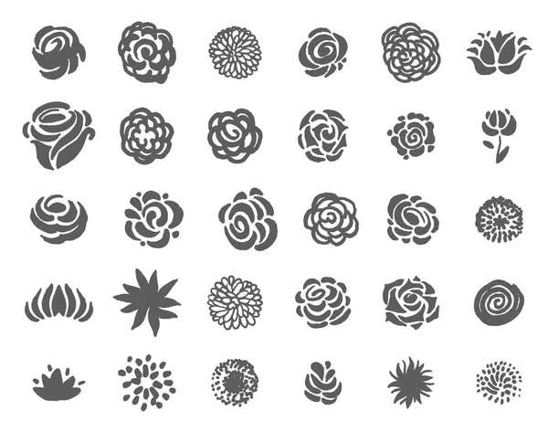 Vektor Hand ritad skiss av blomma symboler illustration på vit bakgrund — Stock vektor