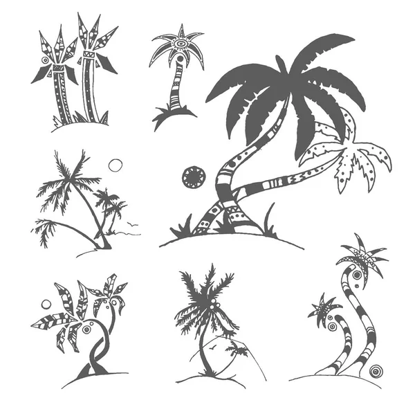 Vector Esboço desenhado à mão da ilustração do logotipo da palma sobre fundo branco — Vetor de Stock