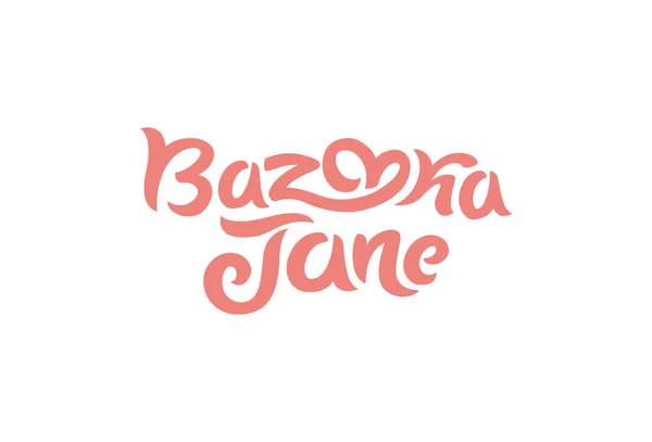 Vector illustratie concept van een bazooka Jane logo. Belettering op witte achtergrond — Stockvector