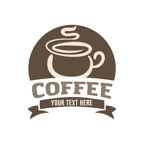 Vektor Illustration Konzept von Kaffee-Logo. braun auf beigem Hintergrund — Stockvektor