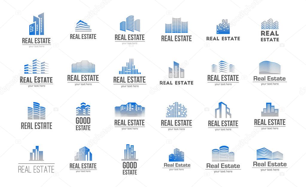 Logo template real estate. Clean, modern and elegant style design isolated on white background