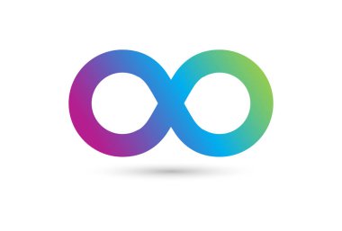 Sonsuzluk logo vektör illüstrasyon kavramı. 
