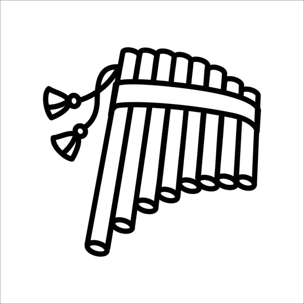 Vektor Illustration Konzept der harmonischen Flöte Musikinstrument. schwarz auf weißem Hintergrund — Stockvektor