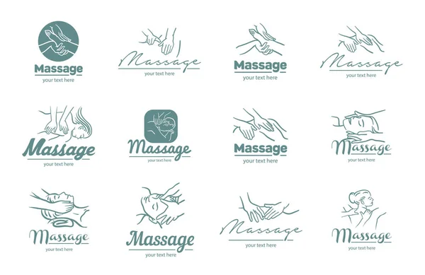 Vector logo van massage proces illustratie op witte achtergrond — Stockvector