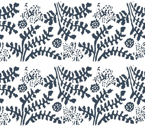Vektor Hand ritad skiss av abstrakta sömlösa blommönster illustration på vit bakgrund — Stock vektor
