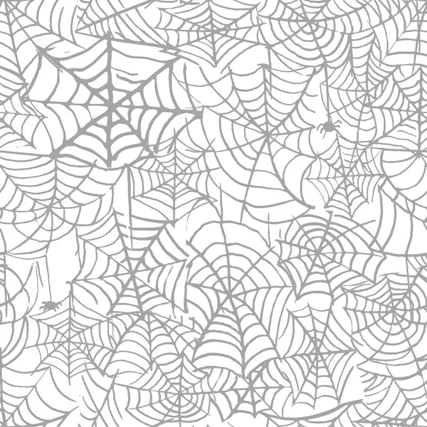 Sammlung von Spinnweben isolierten transparenten Muster. Spinnennetz für das Halloween-Design. Spinnennetz-Elemente gruselige und gruselige Horror-Halloween-Dekoration. handgezeichnete Silhouetten-Vektor-Illustration. — Stockvektor