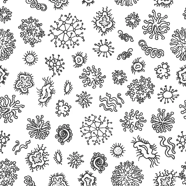 Ensemble Différents Micro Organismes Sans Soudure Modèle Fond Collection Germes — Image vectorielle