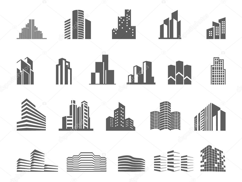 Logo template real estate. Clean, modern and elegant style design isolated on white background