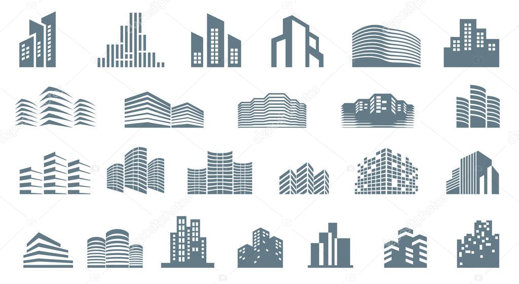 Logo template real estate. Clean, modern and elegant style design isolated on white background