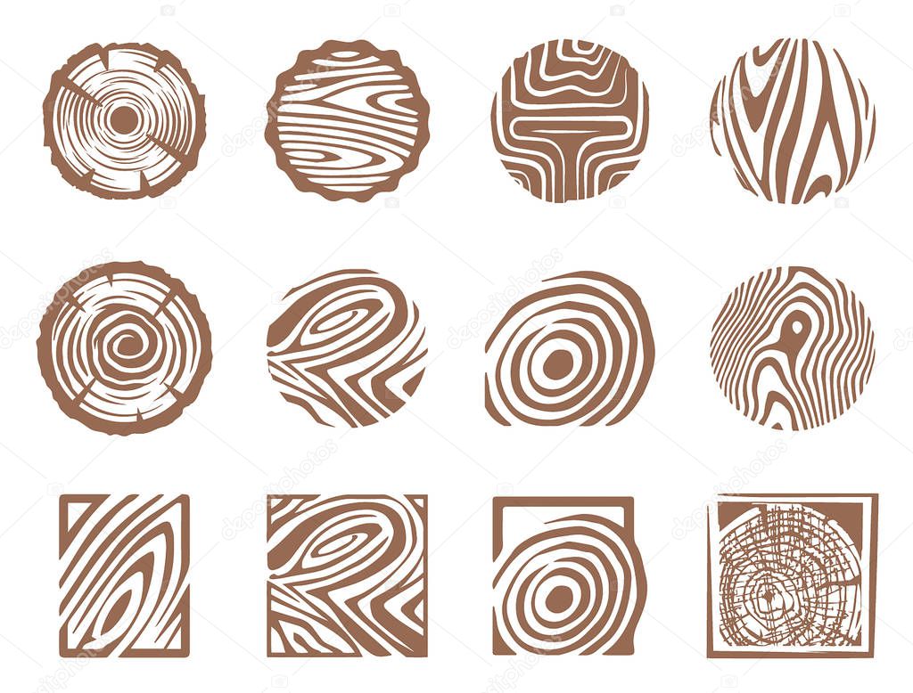 Vector Hand drawn sketch of abstract wood texture illustration