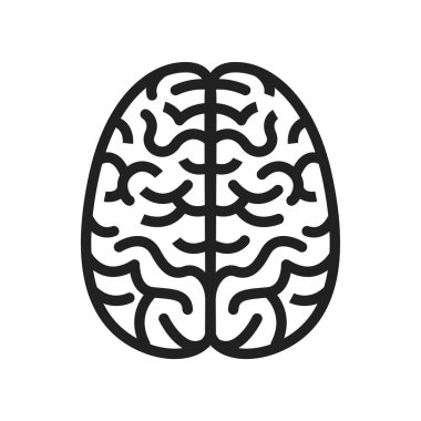 Vektör illüstrasyon kavramı beyin simgeler labirent. Yeşil arka plan üstünde kutsal kişilerin resmi