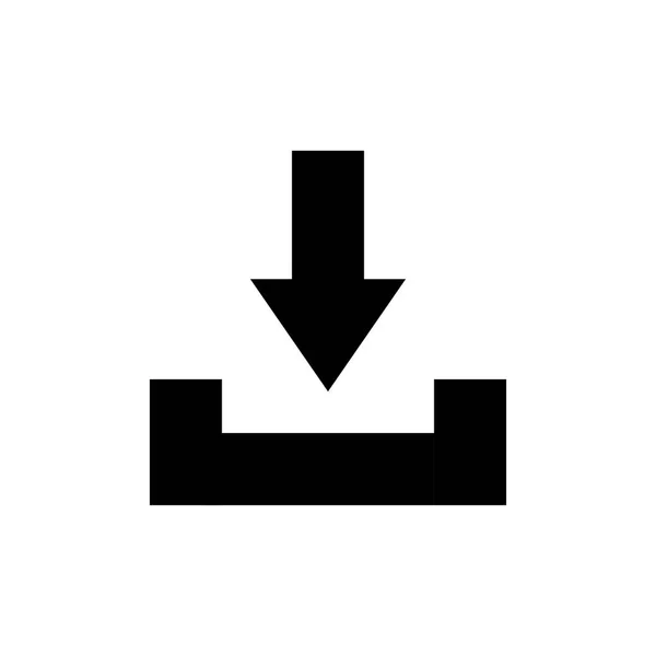 Vektor-Illustrationskonzept des Download-Symbols. schwarz auf weißem Hintergrund — Stockvektor