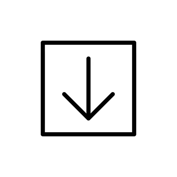 Concept d'illustration vectorielle de l'icône de téléchargement. Noir sur fond blanc — Image vectorielle