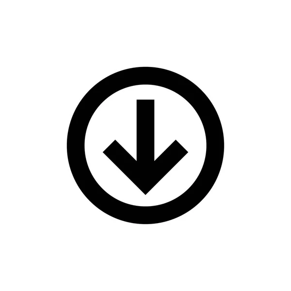 Concept d'illustration vectorielle de l'icône de téléchargement. Noir sur fond blanc — Image vectorielle