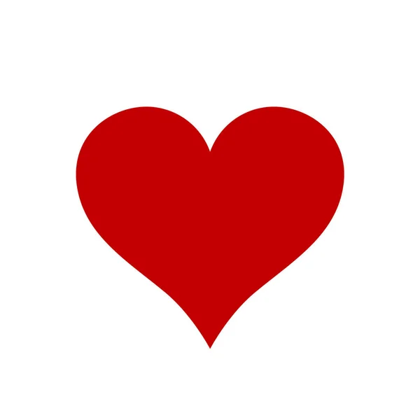 Coração vermelho ícone minimalismo ilustração vetor símbolo jogar cartas — Vetor de Stock